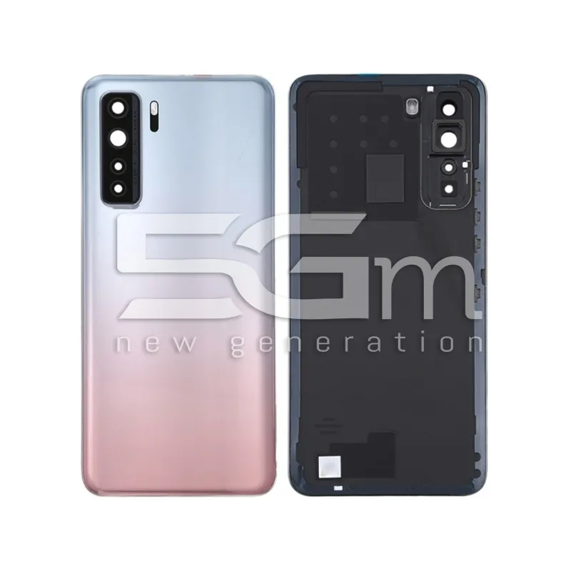 Coque Arrière Space Silver + Vitre Caméra P40 Lite 5G Sans Logo - 5G-M