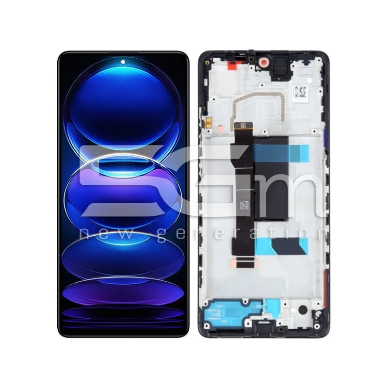 Xiaomi Redmi Note 12 Pro+ 5G Kijelző + Keret Fekete (Bontott) | 5G-M