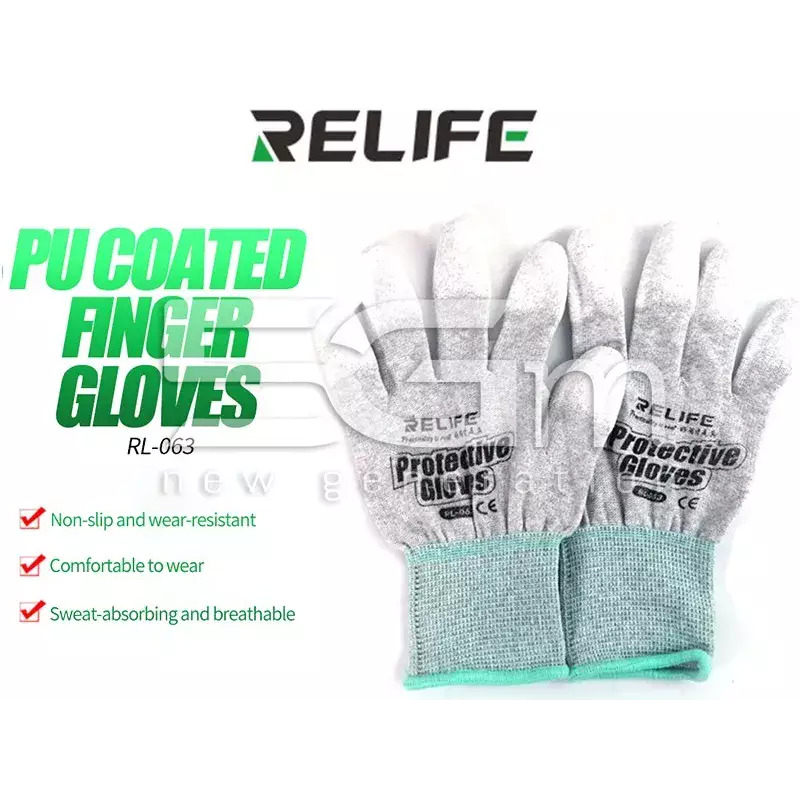 Relife RL-063 Stretchy Gloves in Carbon Fibre - Esd Size L