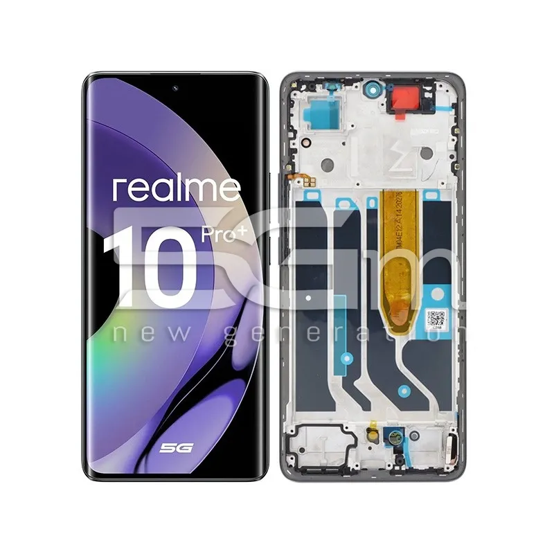 Kijelző Érintőképernyővel + Keret Fekete Realme 10 Pro+ | 5G-M Online Áruház