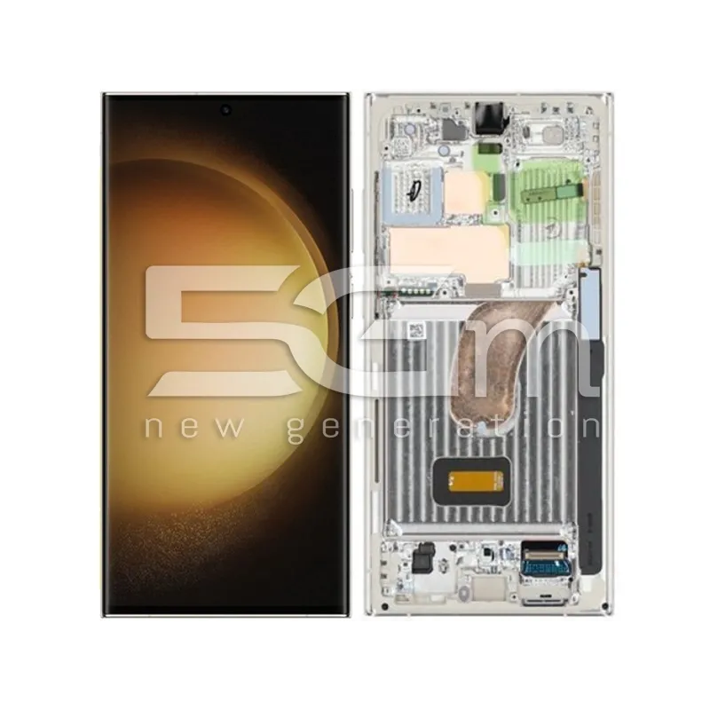 Display Touch + Frame Cream Samsung SM-S918B S23 Ultra Ori | Store Online 5G-M