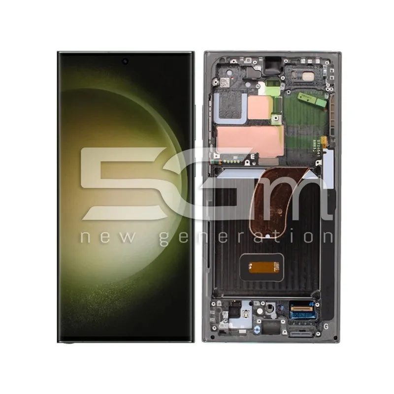 Kijelző + Keret Zöld Samsung SM-S918B S23 Ultra Ori | 5G-M