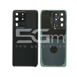 Cache Arrière Noir + Vitre Caméra Samsung S20 Ultra Sans Logo | 5G-M