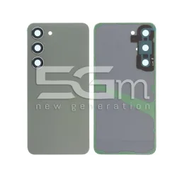 Coque Arrière Verte + Vitre Appareil Photo Samsung S23 Sans Logo | 5G-M