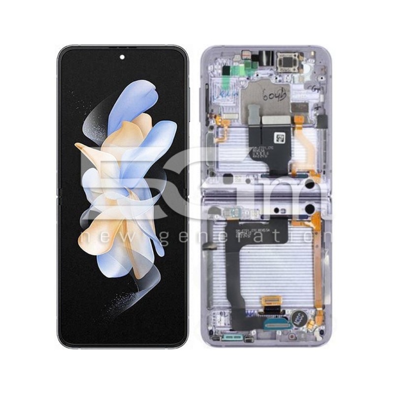 Display Touch + Frame Bora Purple Samsung SM-F721B Flip4 Ori