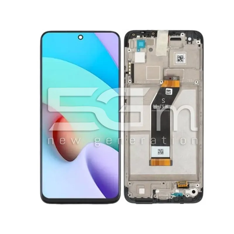Érintőképernyős Kijelző + Keret Fekete Xiaomi Redmi 10 2022 Ori | 5G-M