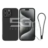 Fekete Szilikon Tok + Csuklópánt iPhone 15 Pro Max | 5G-M Online Áruház