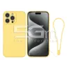 Custodia in Silicone Gialla + Cinturino Da Polso iPhone 15 Pro | Store Online 5G-M
