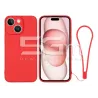 Piros Szilikon tok + Csuklópánt iPhone 15 Plus | 5G-M Webáruház