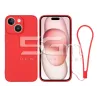 Custodia in Silicone Rossa + Cinturino Da Polso iPhone 15 | Store Online 5G-M