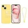 Silicone Case Yellow + Wrist Strap iPhone 15 | Loja Online 5G-M