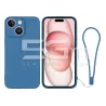 Custodia in Silicone Blu + Cinturino Da Polso iPhone 15 | Store Online 5G-M