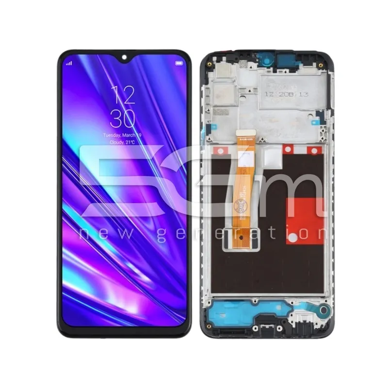 Ecran Tactil + Ramă Negru Realme 5 Pro (IPS) | 5G-M.com