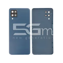 Coque Arrière Bleue + Vitre Caméra Samsung A125 A127 A12 Sans Logo