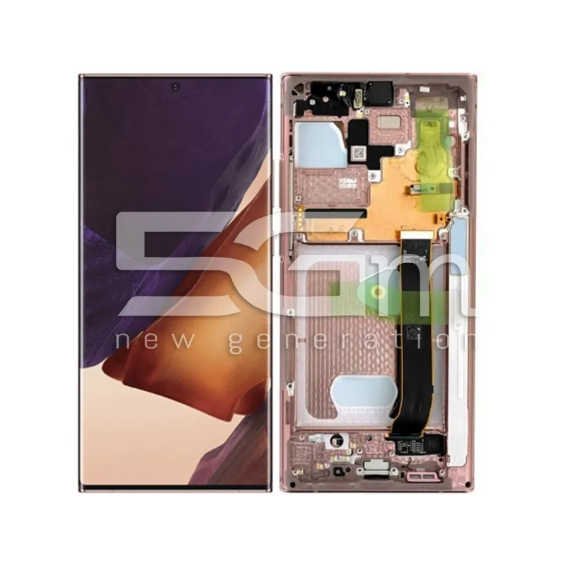Érintőkijelző + Keret Bronz Samsung SM-N986 Note 20 Ultra 5G Ori | 5G-M.com