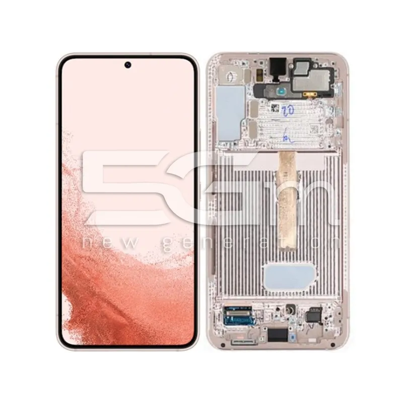 Écran Tactile + Châssis Or Rose Samsung S22+ Ori | 5G-M