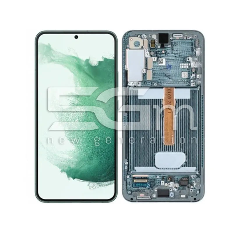 Display Touchscreen + Rahmen Grün Samsung S22+ Ori | 5G-M.com
