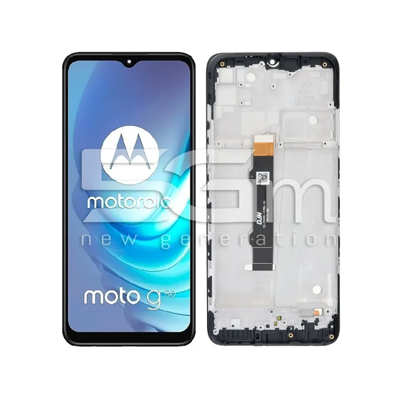 Érintőkijelző + Keret Fekete Motorola Moto G50 4G (IPS) | 5G-M