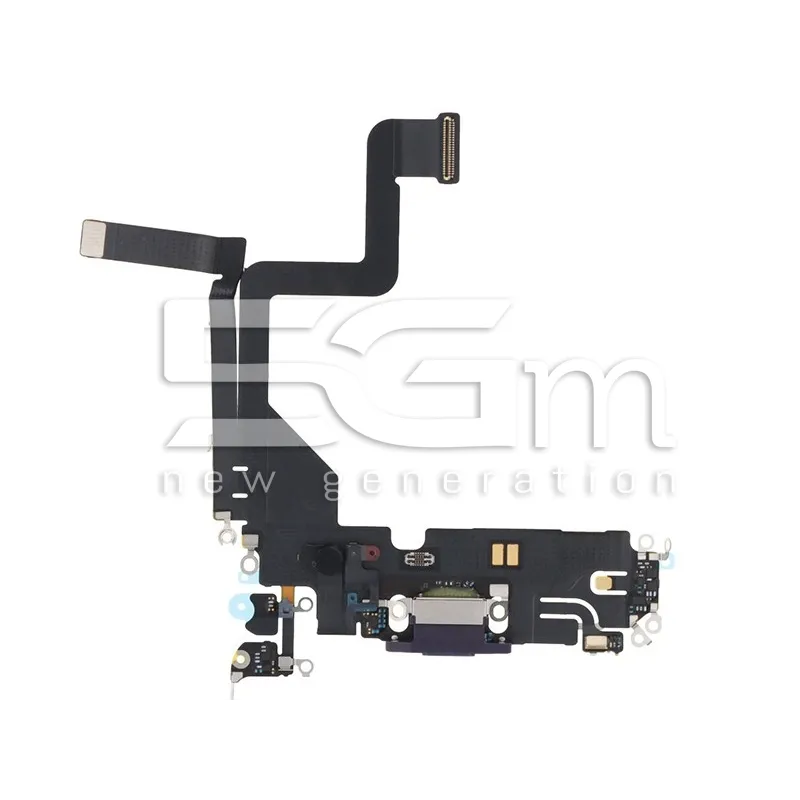 Connecteur de Charge Nappe Flexible Violette iPhone 14 Pro (PULLED) | 5G-M