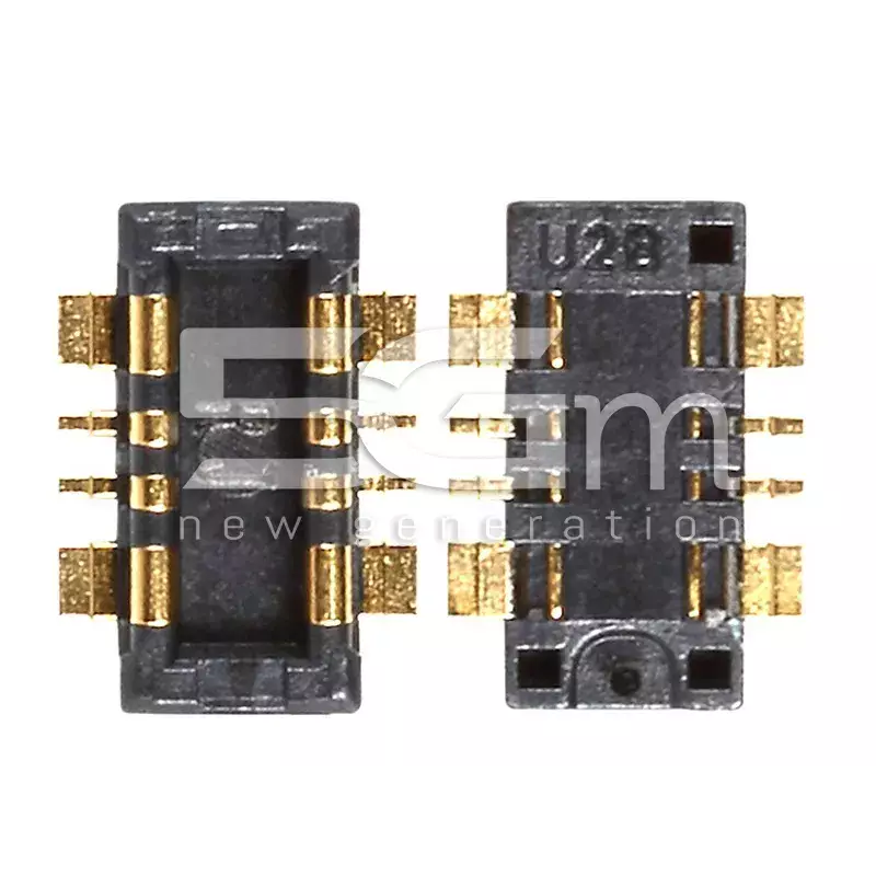Connector Battery 8P,0.4MM,AU,BLK,SMD-S