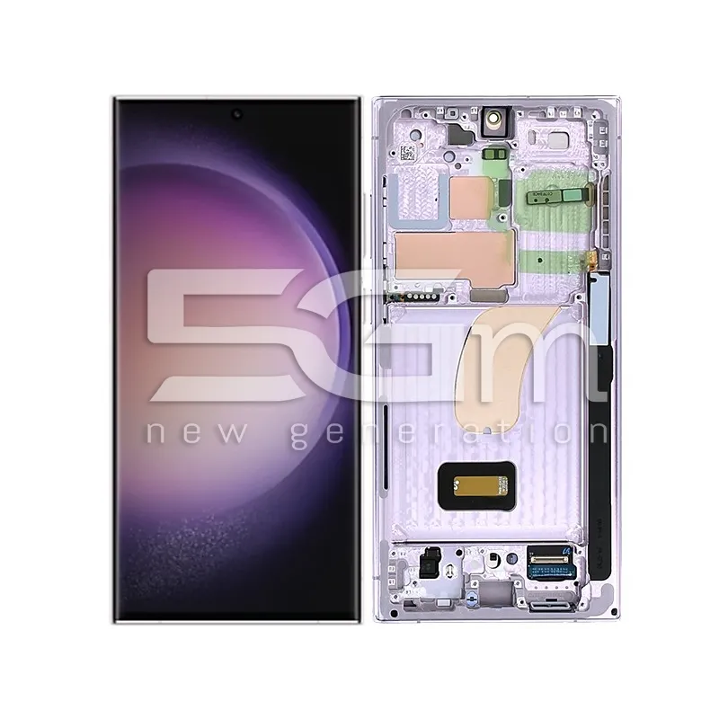 Écran Tactile + Châssis Lavande Samsung SM-S918B S23 Ultra Ori | 5G-M