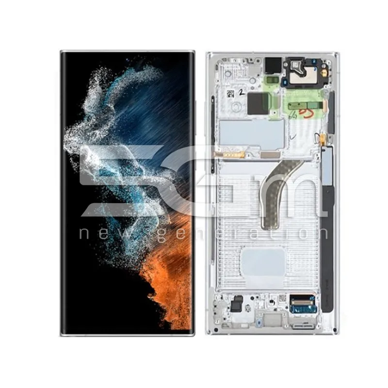 Display Touch + Frame Phantom White Samsung SM-S908 S22 Ultra Ori | Store Online 5G-M