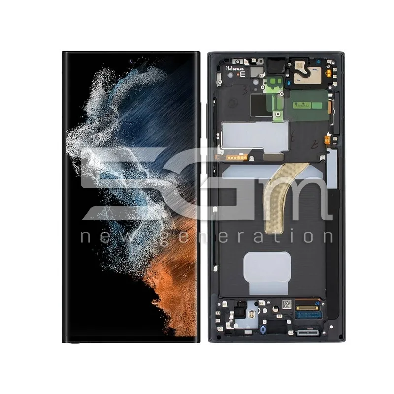 Display Touch + Frame Graphite-Sky Blue-Red Samsung SM-S908 S22 Ultra Ori | Store Online 5G-M