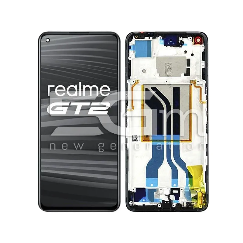 Ecran Tactil + Ramă Negru Realme GT2 Ori | 5G-M.com