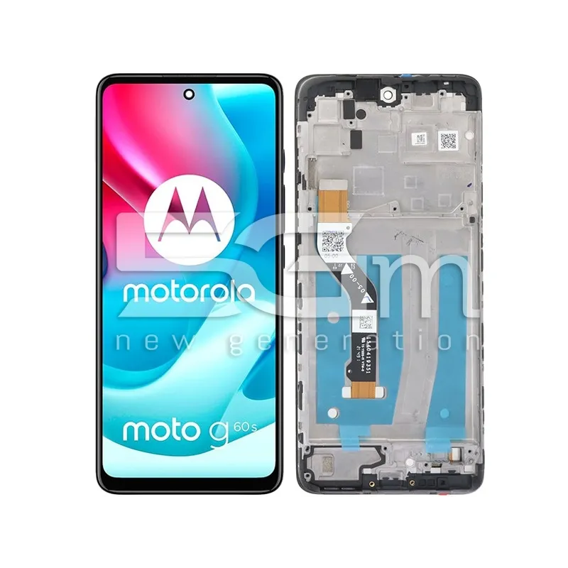 Érintőkijelző + Keret Fekete Moto G60s (IPS) | Online Áruház 5G-M