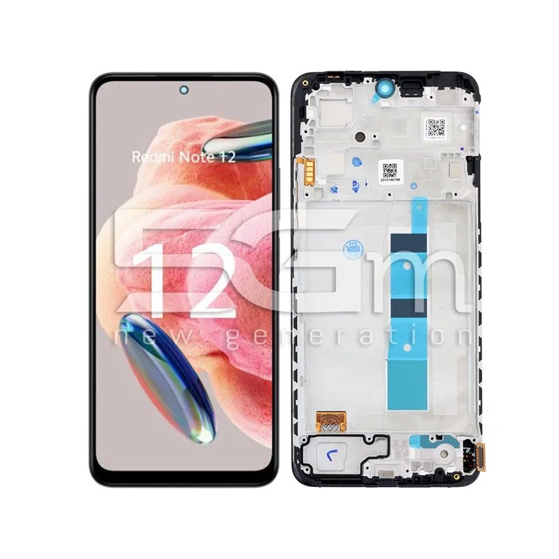 Érintőkijelző + Keret Fekete Xiaomi Redmi Note 12 4G (OLED) | 5G-M Webáruház