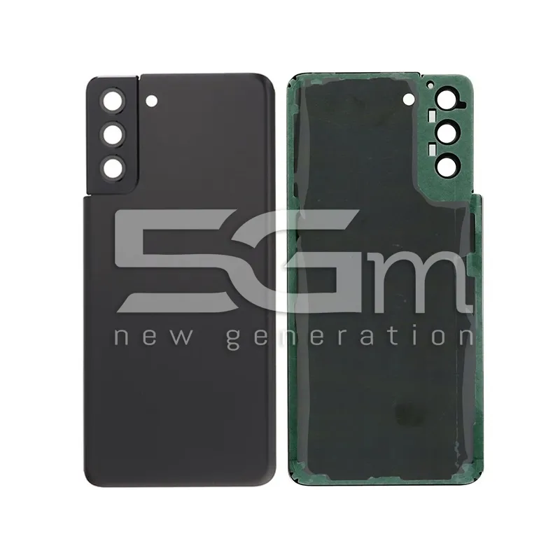 Hátlap + Kamera üveg Phantom Fekete Samsung S21+ Logó nélkül | 5G-M