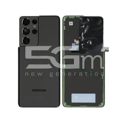 Retro Cover Phantom Black + Vetrino Camera Samsung SM-G998 S21 Ultra 5G Ori | Store Online 5G-M
