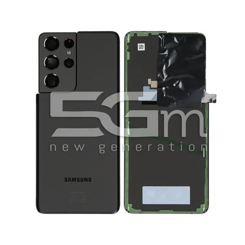 Retro Cover Phantom Black + Vetrino Camera Samsung SM-G998 S21 Ultra 5G Ori | Store Online 5G-M