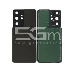 Cache Arrière Noir + Vitre Caméra S21 SM-G998 Sans Logo | 5G-M