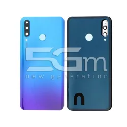 Cache Arrière Bleu + Verre Caméra Huawei P30 Lite 48 MPX Sans Logo | 5G-M