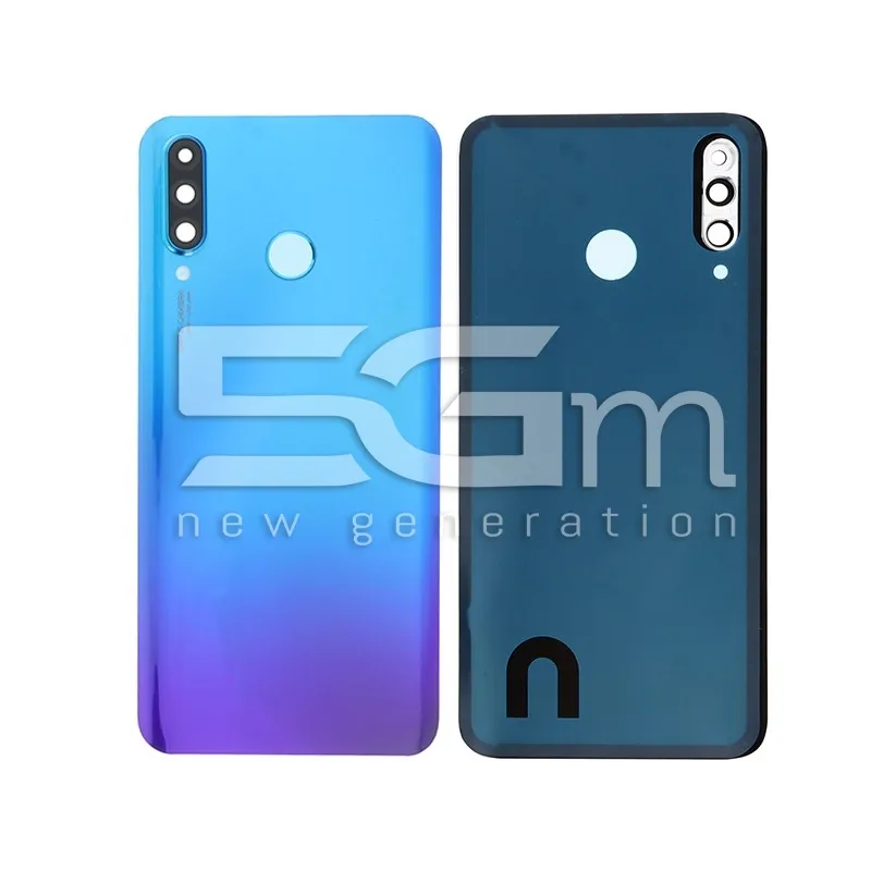 Hátlap Kék + Kamera Üveg Huawei P30 Lite 48 MPX Logó Nélküli | 5G-M.com