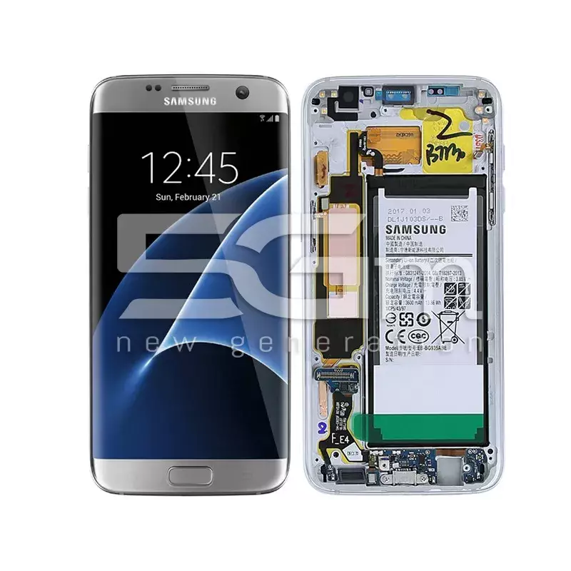 Display Touch + Frame Silver Samsung SM- G935 S7 Edge Ori