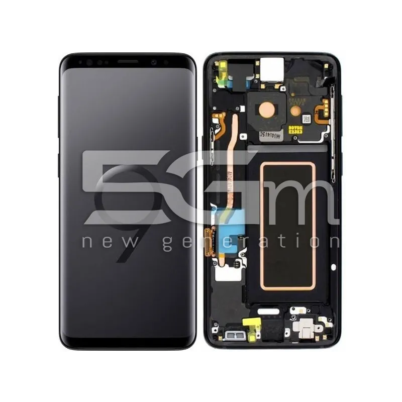 Display Touchscreen + Rahmen Schwarz Samsung S9 G960 Ori | 5G-M