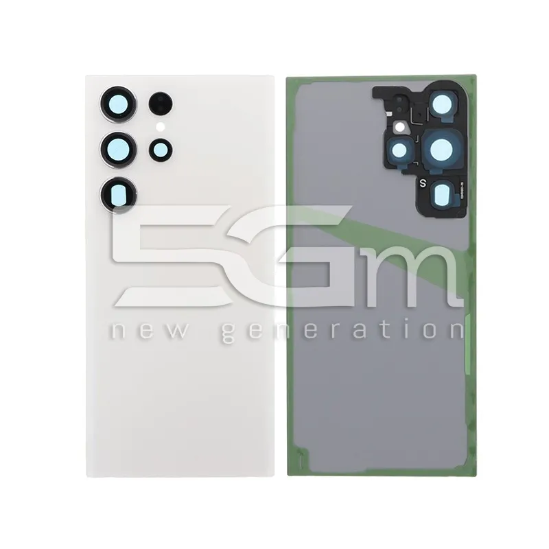 Rückabdeckung Creme + Kamera Glas Samsung SM-S918 S23 Ultra Ohne Logo | 5G-M