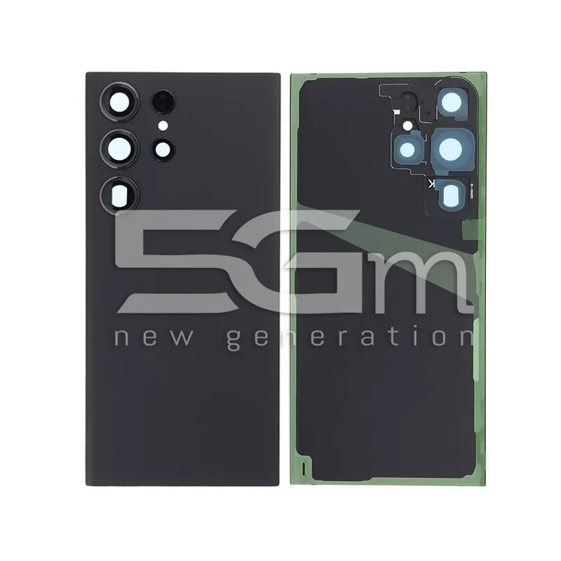 Rear Cover Phantom Black + Camera Lens Samsung SM-S918 S23 Ultra No Logo | Loja Online 5G-M