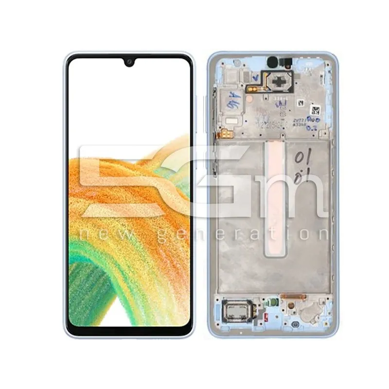 Écran Tactile + Châssis Bleu Samsung A336 A33 5G Ori | 5G-M