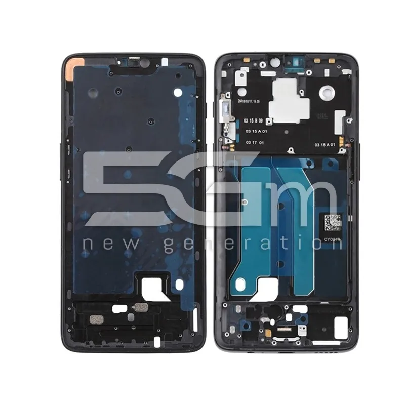 Középső Keret Jet Fekete OnePlus 6 | 5G-M Webáruház