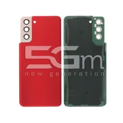 Cache Arrière Rouge + Vitre Caméra Samsung S21+ Sans Logo | 5G-M