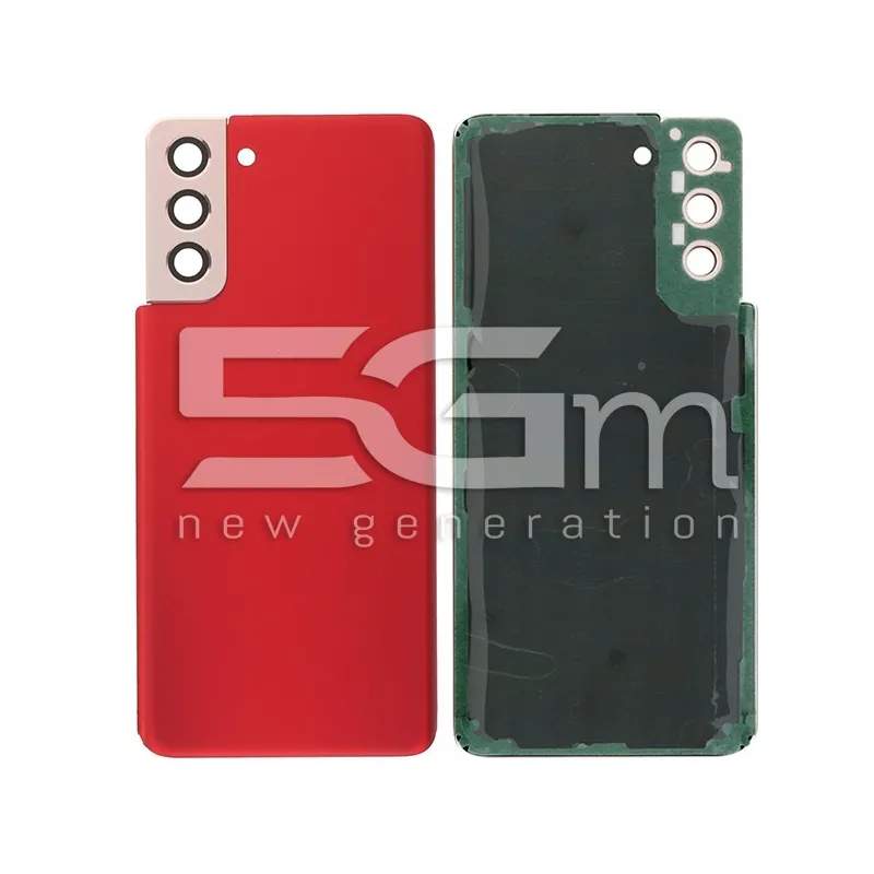 Cache Arrière Rouge + Vitre Caméra Samsung S21+ Sans Logo | 5G-M