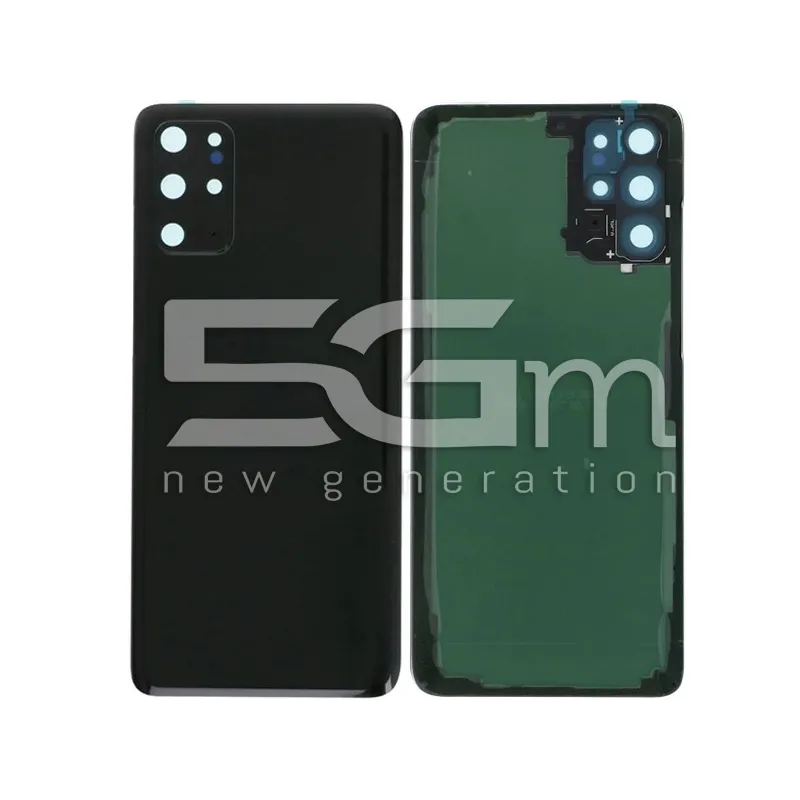 Hátlap Fekete + Kameraüveg Samsung S20+ Logó Nélkül | 5G-M