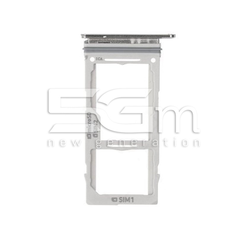 Supporto Dual Sim Card + Micro SD Prism White Samsung SM-G975