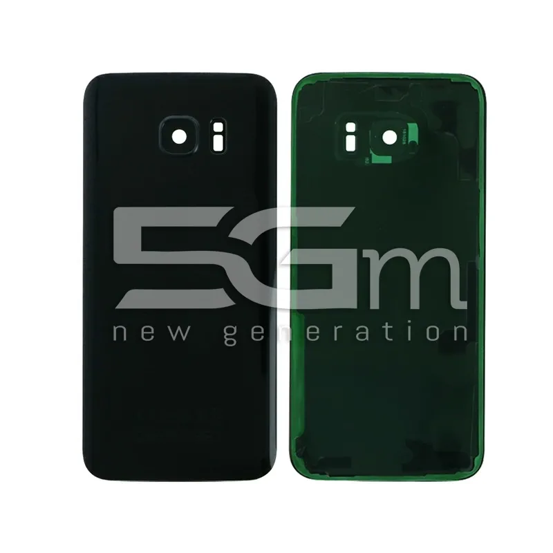 Samsung S7 SM-G935 Fekete Hátlap + Kamera Üveg Logó Nélküli | 5G-M