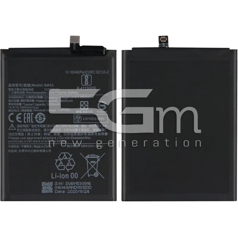 Akku BM53 5000mAh Xiaomi Mi 10T - Mi 10T Pro Ohne Logo | 5G-M.com
