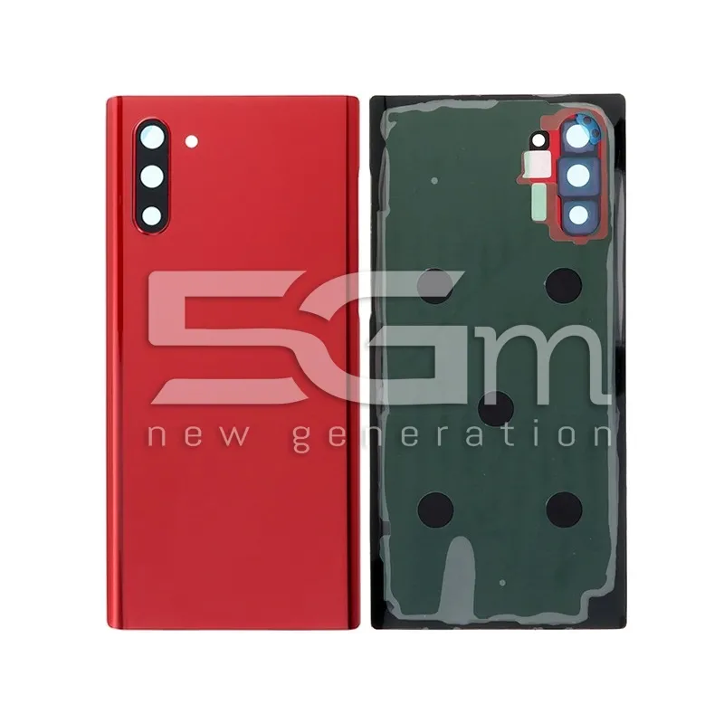 Retro Cover Aura Red + Vetrino Camera Samsung SM-N970 Note 10 No Logo | Store Online 5G-M