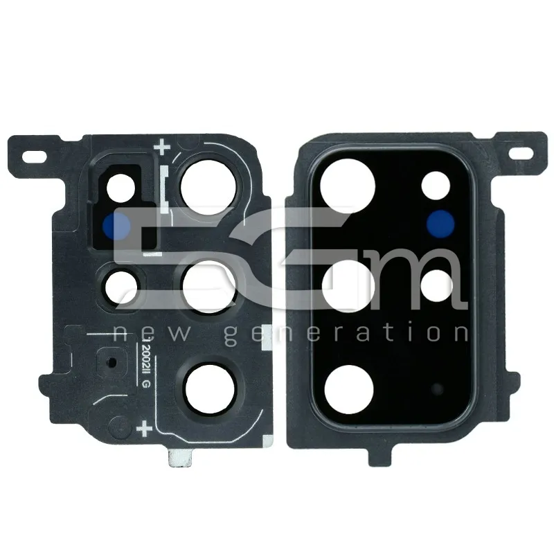 Verre Caméra Arrière + Cadre Noir Samsung S20+ (SM-G985/G986) | 5G-M